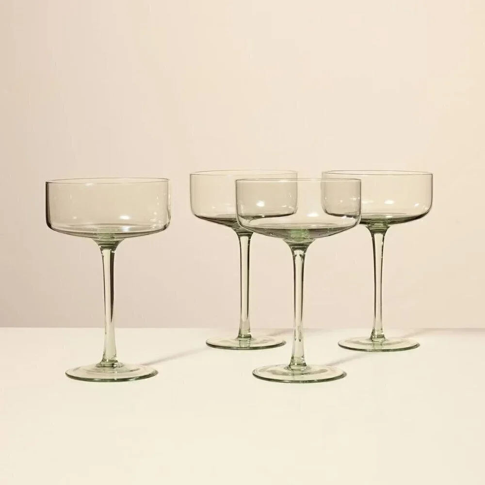 9.8oz Tinted‎ Glass Coupe Drinkware Green Set - Hearth & Hand Magnolia 2024